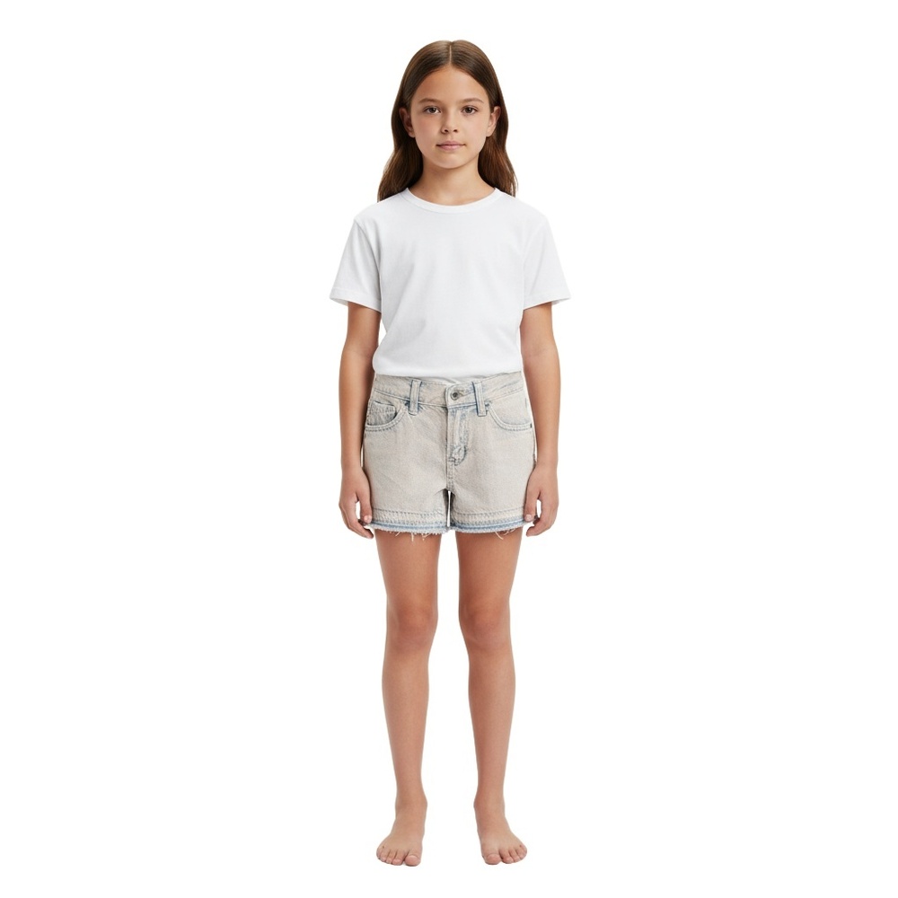 GAP Shorts Girls Size 10 Light Wash Pink Hue‎ Raw Hem Adjustable Waist Denim